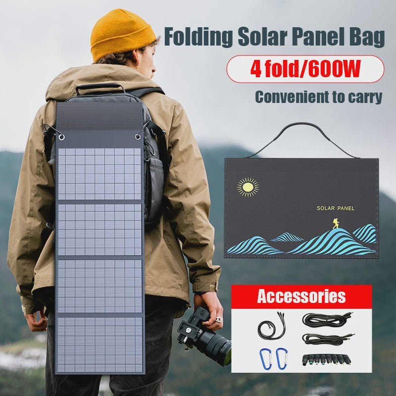 1000W Opvouwbaar Zonnepaneel met USB+DC Output - Draagbare Oplader voor Buiten