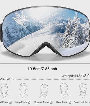 Ski Bril Heren Dames Tieners - UV400 Anti-Condens, Inclusief Optisch Frame & Tas