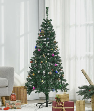 Homcom Artificial Christmas Tree 150 cm with 420 Branches Pine Cones Ornaments Christmas Decoration for Indoors Green