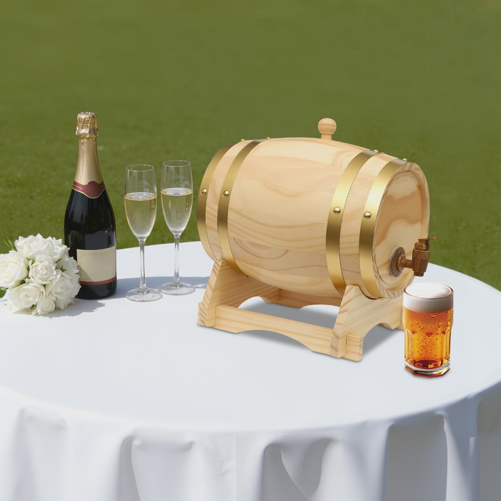 Eikenhouten Wijnvat 3L/5L met Tap & Standaard - Perfect voor Whisky, Wijn of Rum