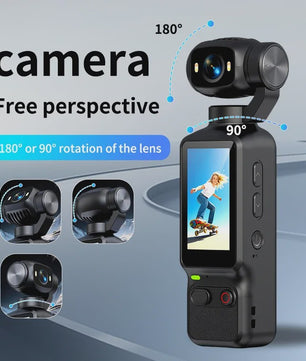 Compacte 4K Action Camera met 180° Roteerbare Lens - Ideaal voor Vlogs, YouTube & TikTok