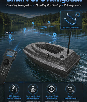 D50B Carbon Fiber GPS Voerboot met Dubbele 15600mAh Batterij - Krachtige RC Visboot