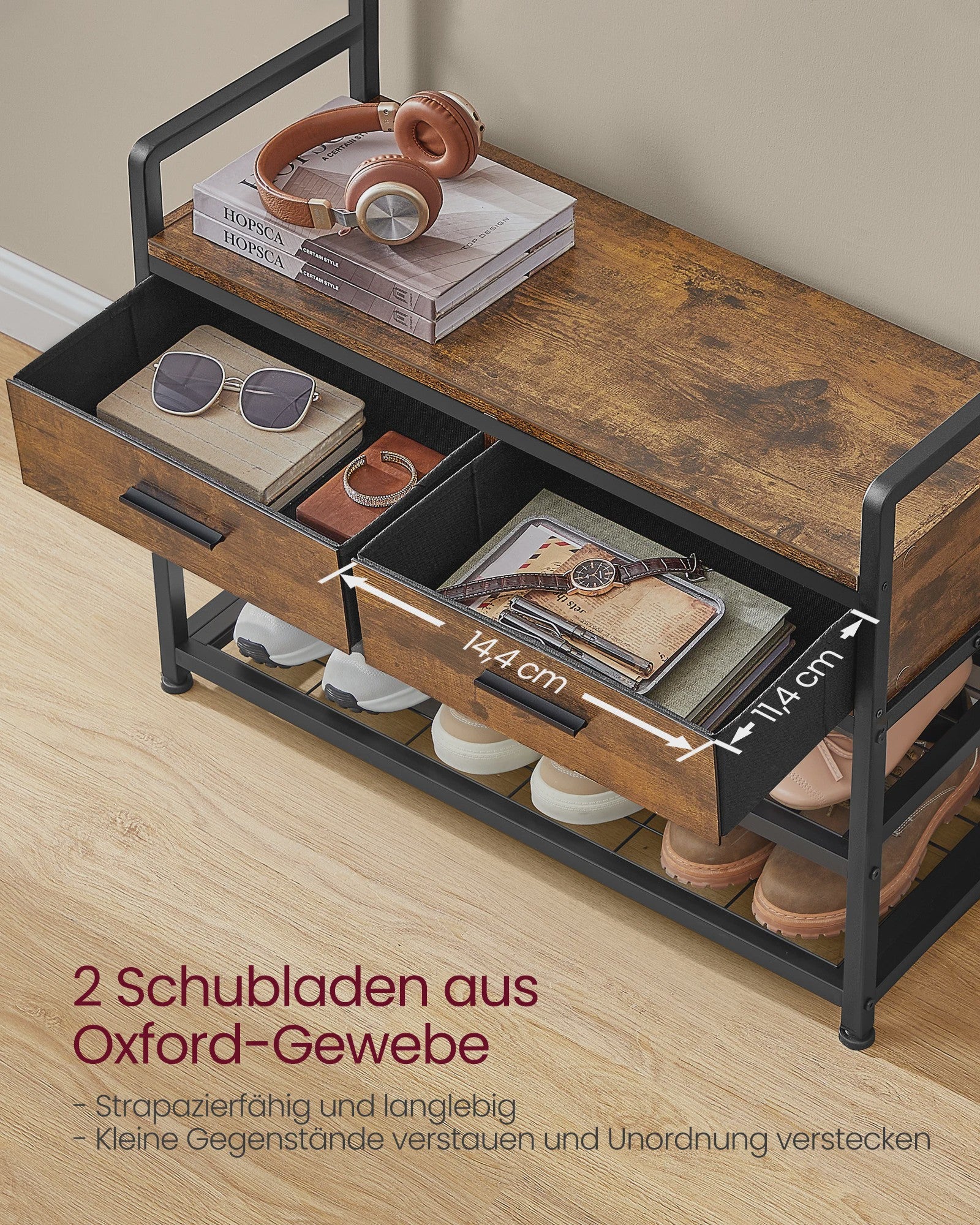 VASAGLE Kapstok met Schoenbank - Separable Design - Halmeubel