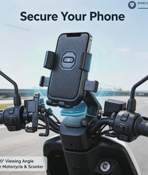 Universele Motor Telefoonhouder met Automatisch Sluitingssysteem - 360° Verstelbaar voor Fiets, Scooter & E-Bike