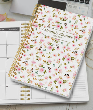 Bloemen A5 Planner 2026-2027: Week & Maand Overzicht, Spiraalbinding, Notities & Agenda