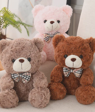 Kawaii Teddybeer Pluche Kussen met Strik - 25/35cm