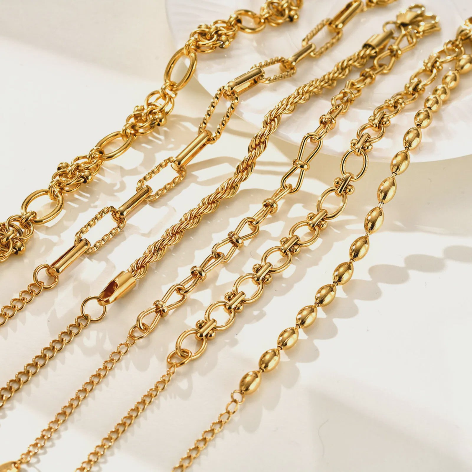 Gouden Roestvrij Staal Chunky Schakelarmband voor Dames - Waterdicht & Verstelbaar