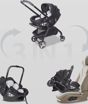4-in-1 Baby Kinderwagen & Autostoel: Lichtgewicht, Multifunctioneel en Wendbaar