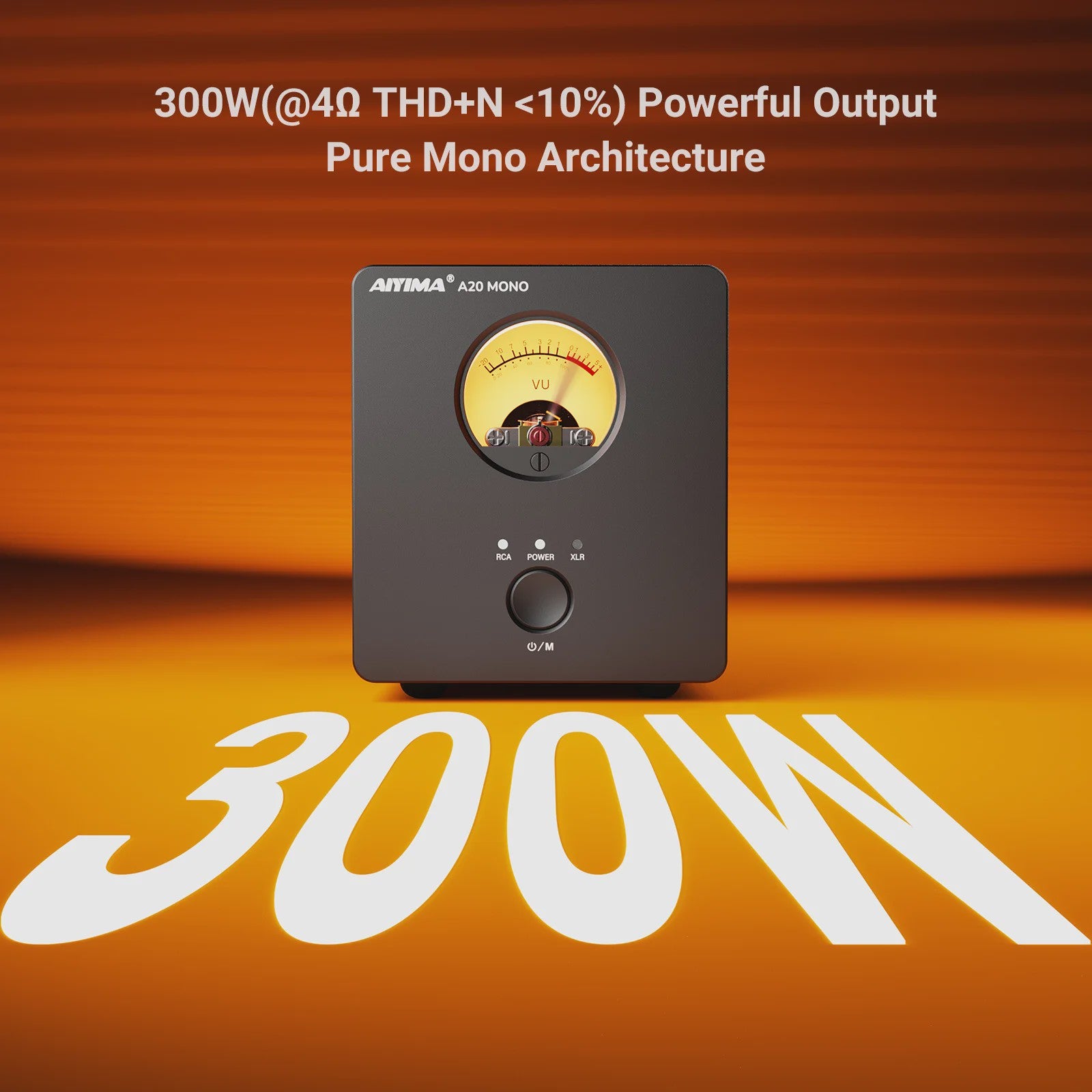 AIYIMA A20 MONO: Krachtige 300W Klasse D Mono Eindversterker met TPA3255, PFFB, VU Meter en Sub Out