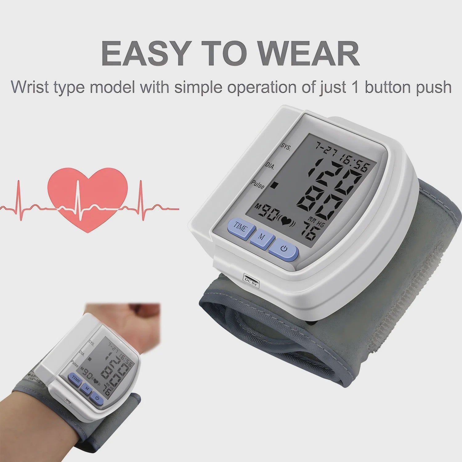 Automatische Pols Bloeddrukmeter met Hartslagmeter - Digitaal & Compact