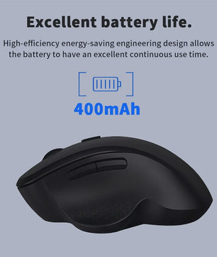 Ergonomische Draadloze Muis: 2.4G & Bluetooth, Oplaadbaar, 1600 DPI, 6 Knoppen