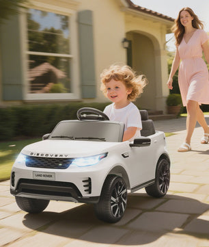 Elektrische Kinderauto Land Rover Discovery 12V - Met Afstandsbediening & 2 Motoren - Wit