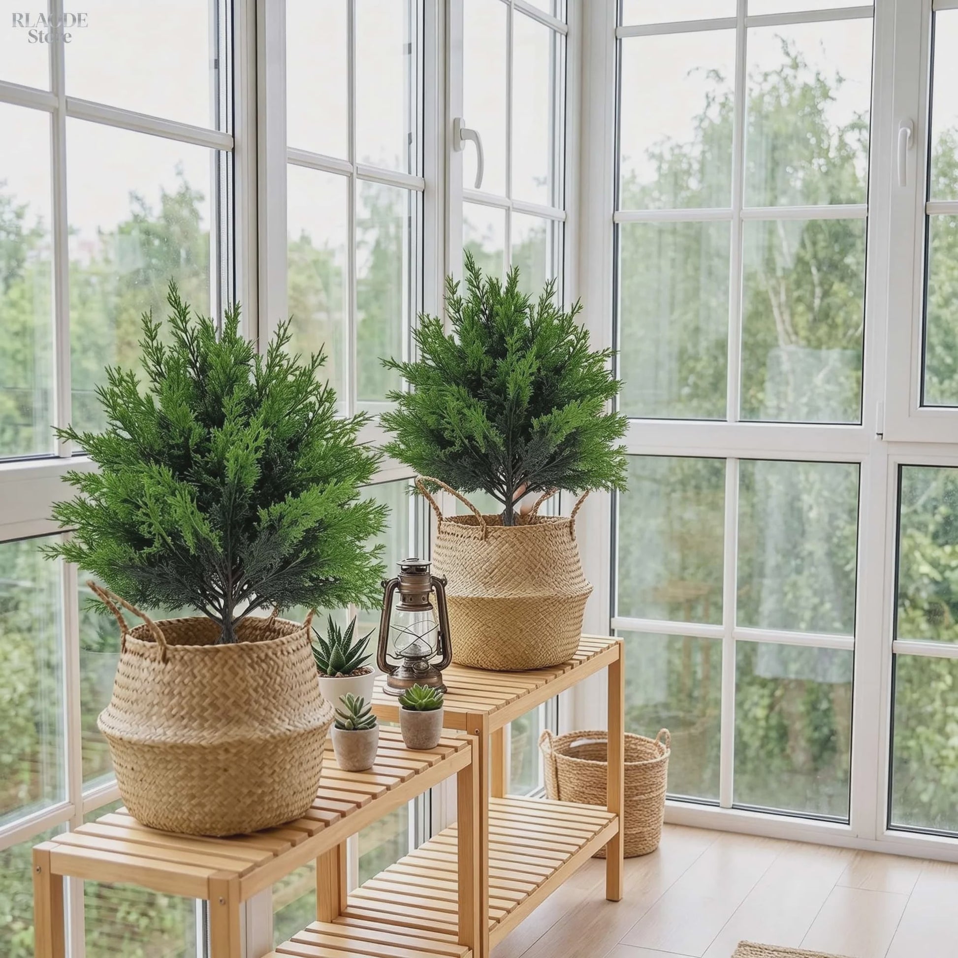 Set van 2 Kunstkerstbomen Bolvormig - Hoge Kwaliteit Kunstgroen voor Binnen en Buiten Tuindecoratie