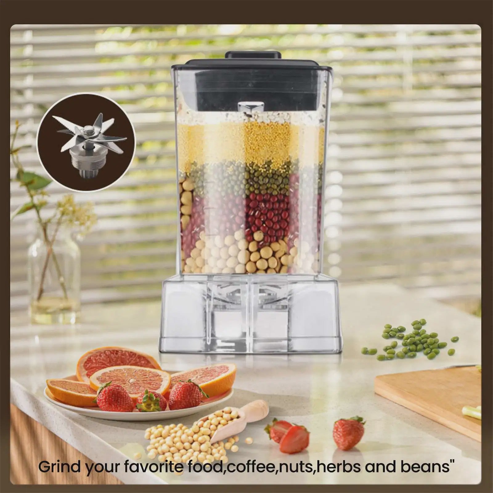 Krachtige 600W 2-in-1 Blender: IJscrusher & Multifunctionele Keukenmachine