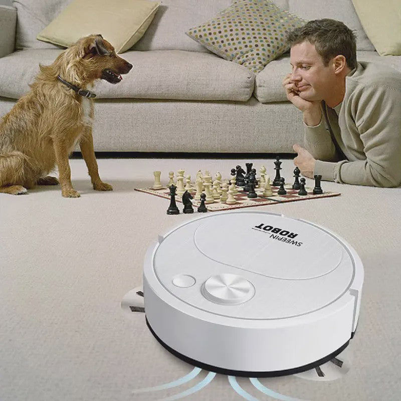 Slimme 3-in-1 Robotstofzuiger met Dweilfunctie - Draadloos, USB & 1500Pa Zuigkracht