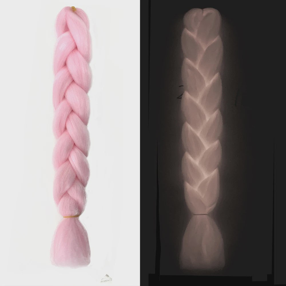 Neon Glow Braiding Hair Extensions - 24 Inch Jumbo Braid - Lichtgevende Kleuren