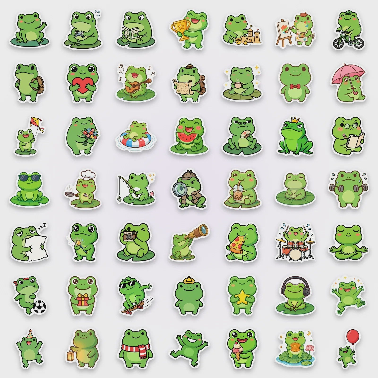 Leuke Kikker Stickers Set - 50-100 Stuks Cartoon Decoratie Decals voor Studenten, Laptops & Notebooks