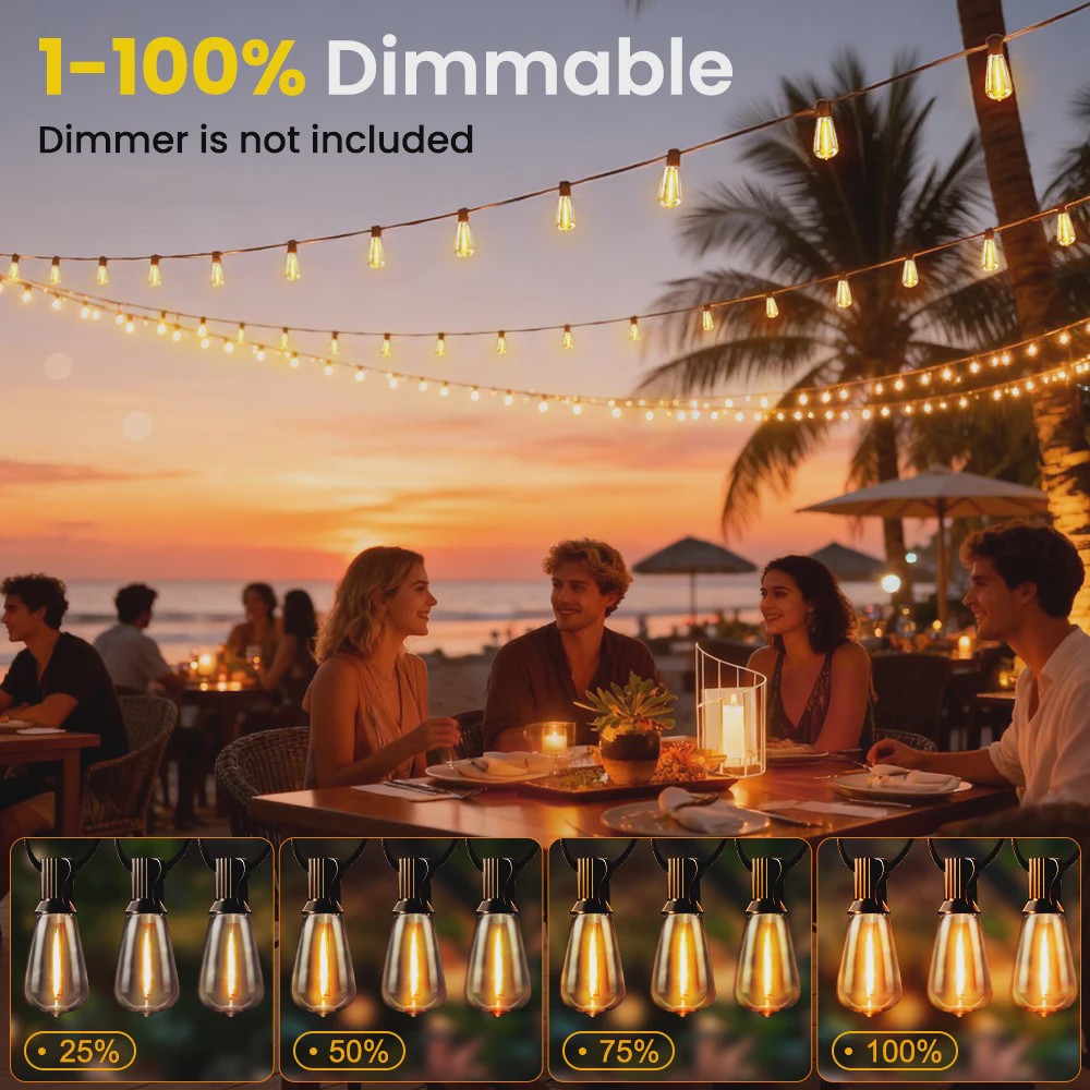 12m/9.5m ST38 Solar Tuinslingers met Afstandsbediening - Waterdicht & Dimbaar
