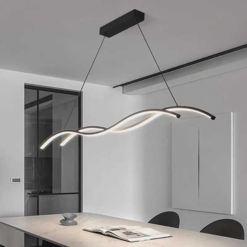 Moderne LED Plafondlamp Golvend Design - Zwart/Wit - Hotel, Restaurant, Bar