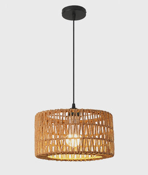 Hanglamp Rotan Mand - Rustiek Landelijk Design - Verstelbaar - 31cm Diameter
