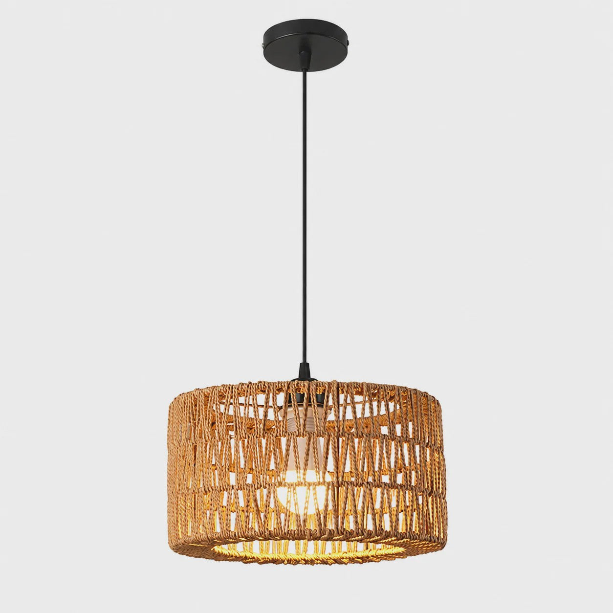 Hanglamp Rotan Mand - Rustiek Landelijk Design - Verstelbaar - 31cm Diameter