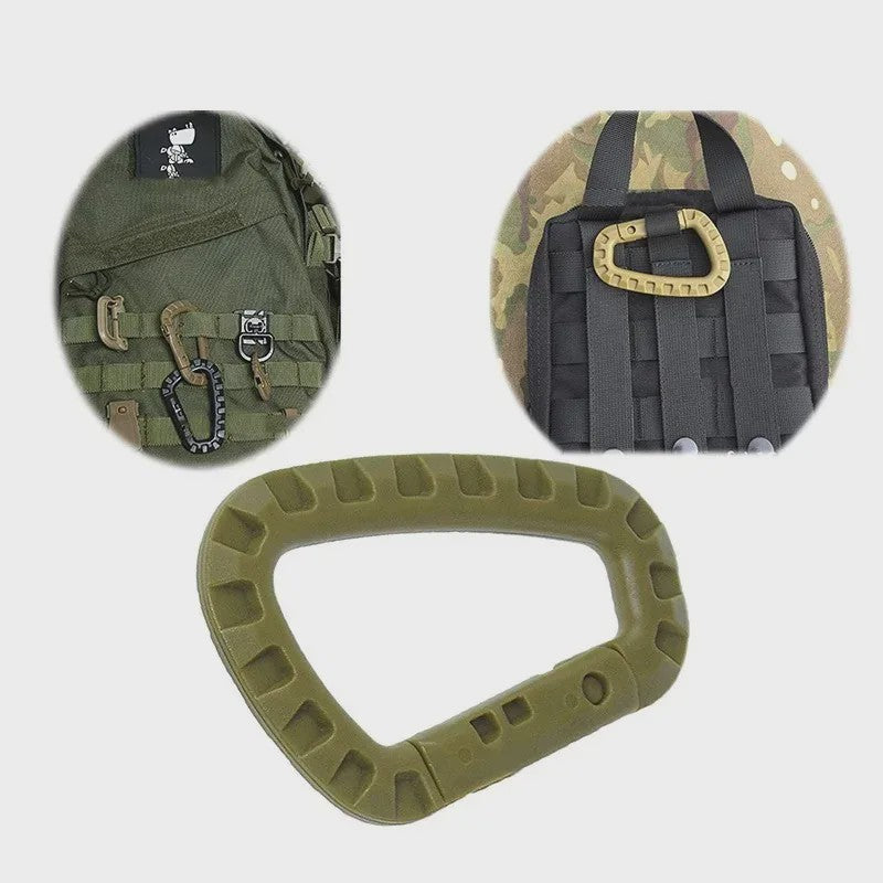 Tactische D-vormige Plastic Karabijnhaak - Set van 5, 10, 15 of 20 stuks - Outdoor & Camping Gear