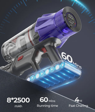 Laresar V7 Draadloze Steelstofzuiger - 500W Krachtige Zuigkracht & 50KPa