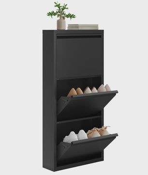 WOLTU Smalle Schoenenkast met 3 Klepkasten - Wit - 50x106x15cm - Hal & Woonkamer