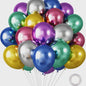 30 Stuks Chrome Latex Ballonnen Mix: Wit, Roze & Blauw - Feestdecoratie