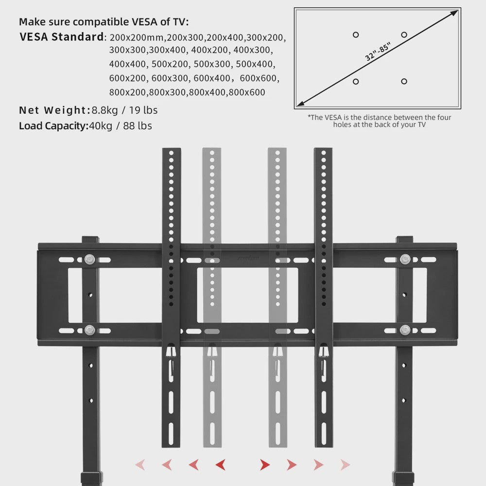Verstelbare TV Standaard (32-85 inch) - Geen Boren Nodig