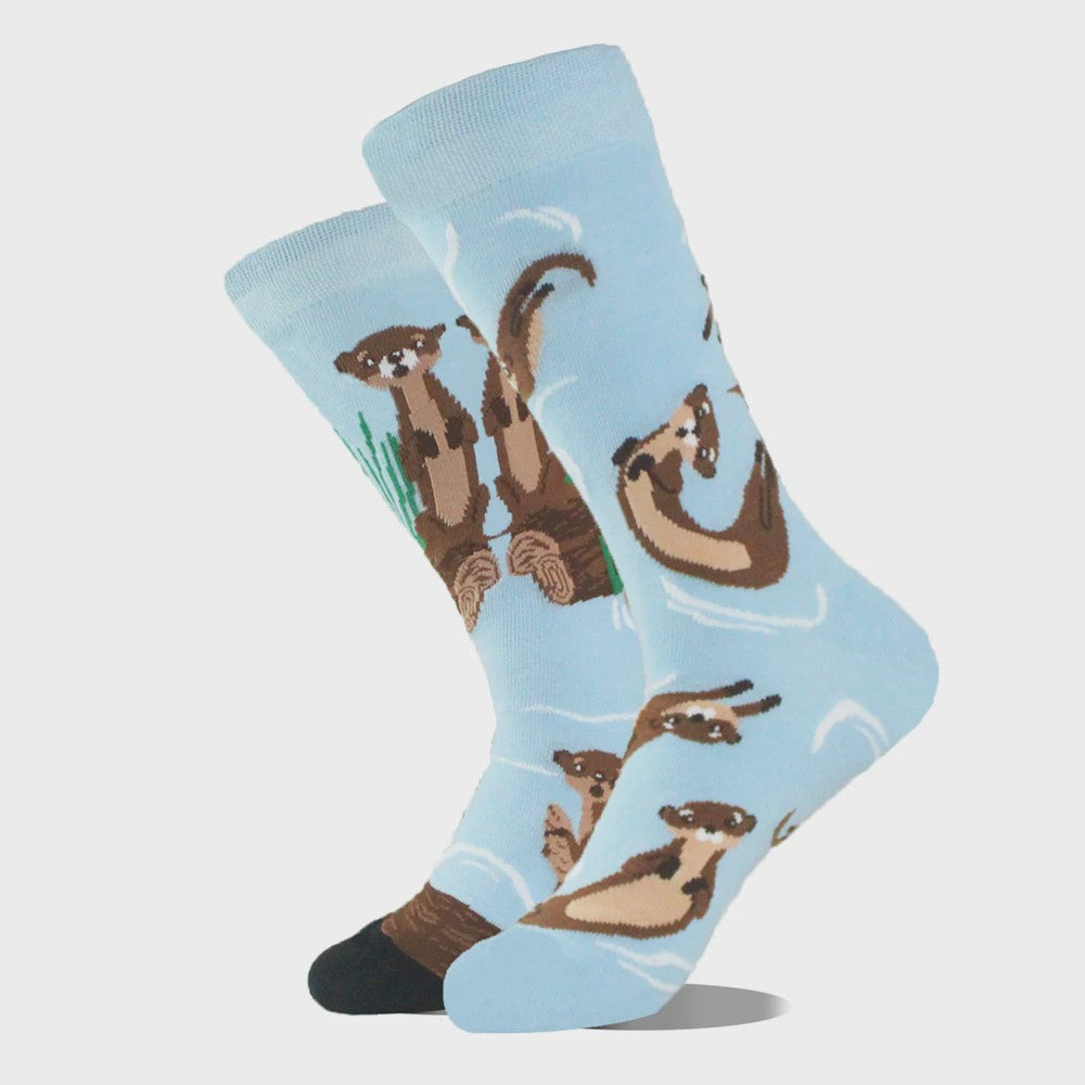 Grappige Heren Sokken met Dierenprint - Katoen, Mid-Length, Asymmetrisch Design