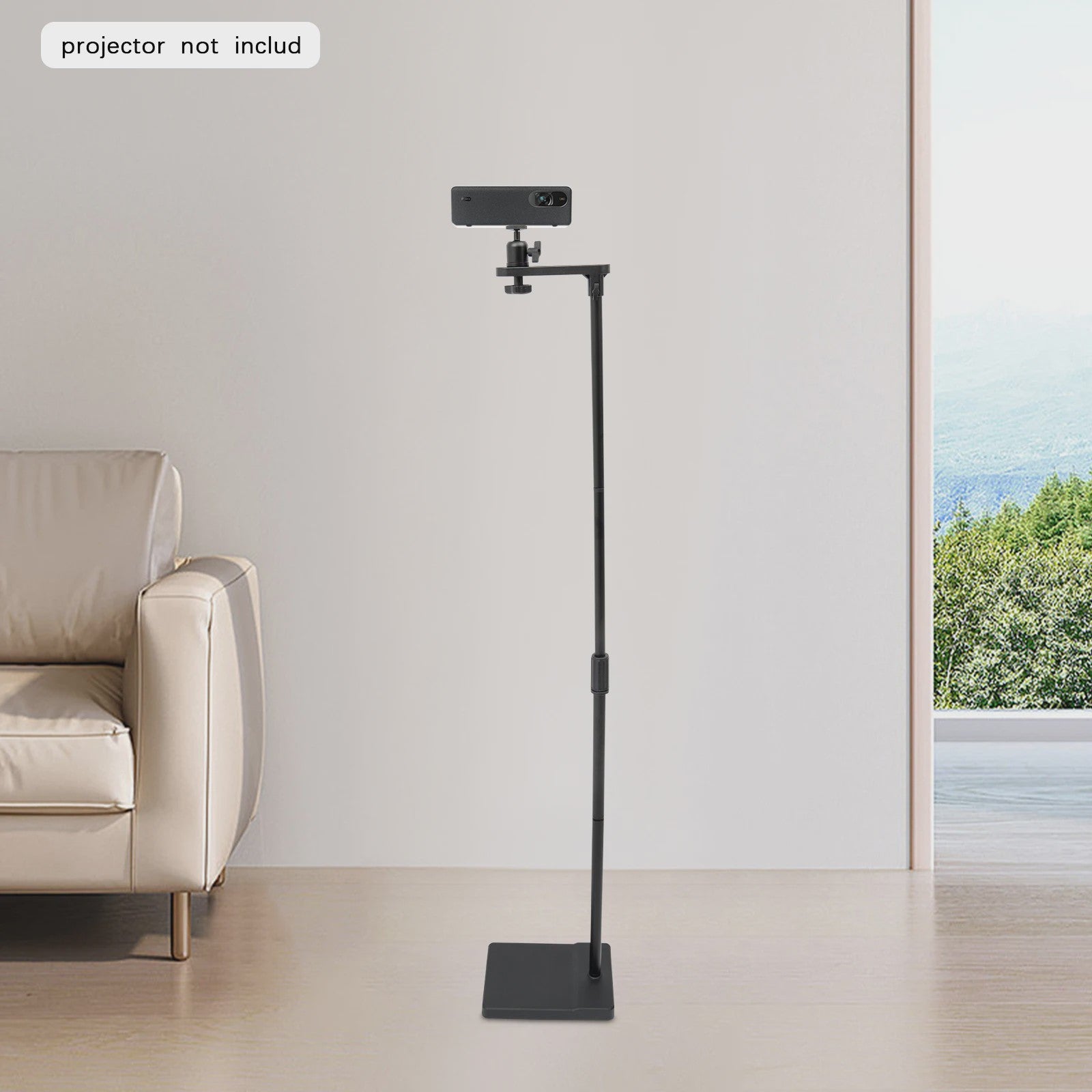 Verstelbare Projector Vloerstandaard 122-154 cm met 360° Draaibare Kop