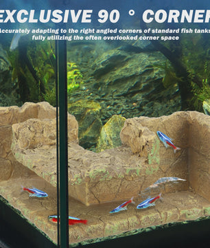 Aquarium Hoek Verbergplaats Tunnel - Decoratie voor Vissen en Garnalen
