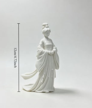 Elegant Chinees Hanfu Damesbeeldje - Oosterse Sculptuur 12cm