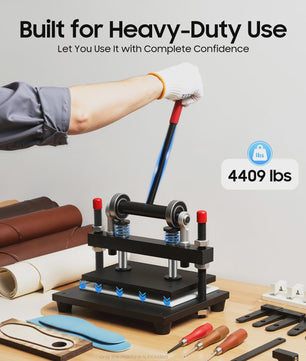 Handmatige Leer Snijmachine - Krachtige Clicker Press voor Leer & Stof