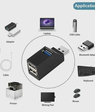 USB 3.0 Hub Extender met 3 Poorten: 1x USB 3.0 & 2x USB 2.0