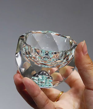 Luxe Kristalglas Shotglas 50ml met Dubbele Bodem en Goudfolie - Perfect voor Vodka, Sake of Thee