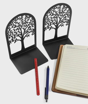 Decoratieve Levensboom Boekensteunen - Stijlvolle Boekenhouders voor Bureau en Thuis
