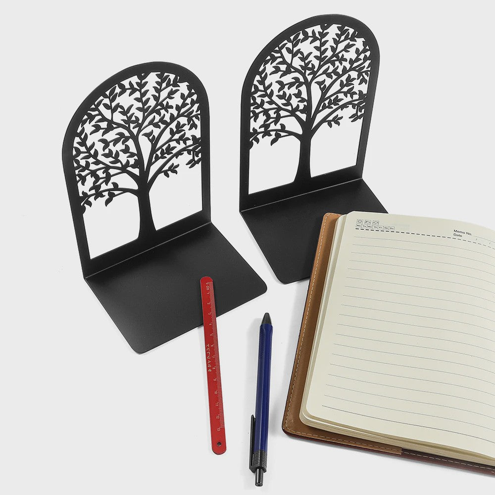 Decoratieve Levensboom Boekensteunen - Stijlvolle Boekenhouders voor Bureau en Thuis