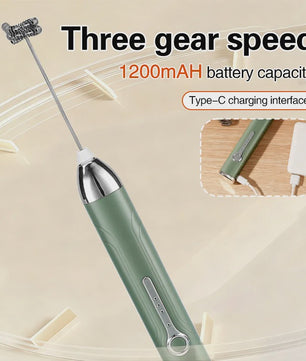 Draadloze Oplaadbare Mini Milk Frother & Koffie Opschuimer - 3 Snelheden, USB-C