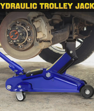 Robuuste Autokrik Set: 2 Ton Hydraulische Trolleykrik met 3 Ton Assenbokken voor Garage & Werkplaats