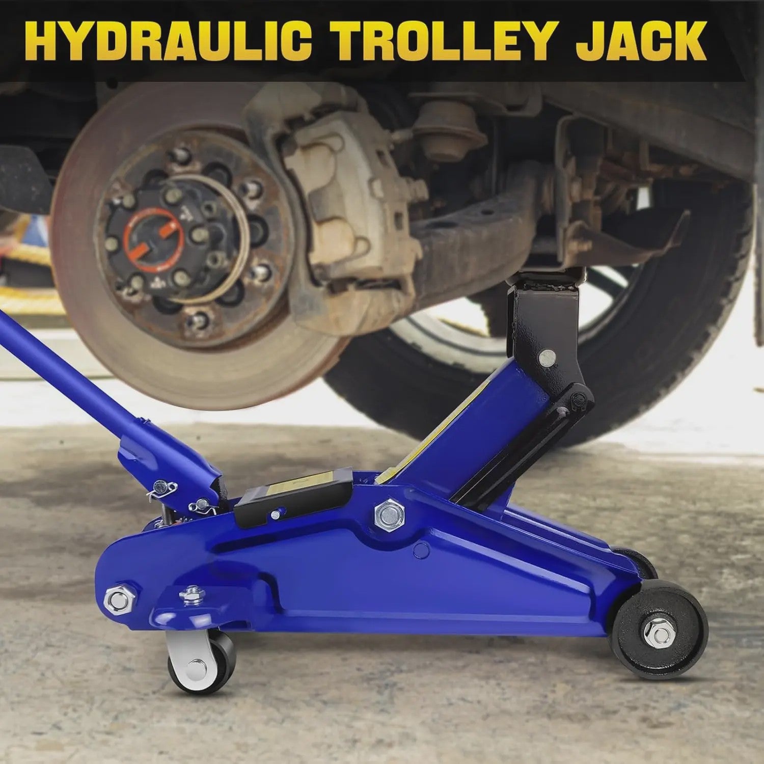 Robuuste Autokrik Set: 2 Ton Hydraulische Trolleykrik met 3 Ton Assenbokken voor Garage & Werkplaats