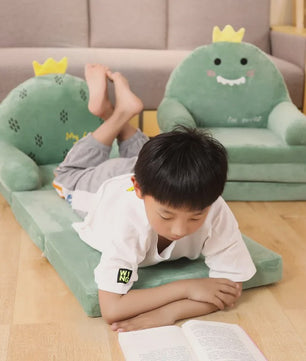 Opvouwbare Kinderfauteuil 2-in-1 | Pluche Cartoon Stoel voor Kinderkamer