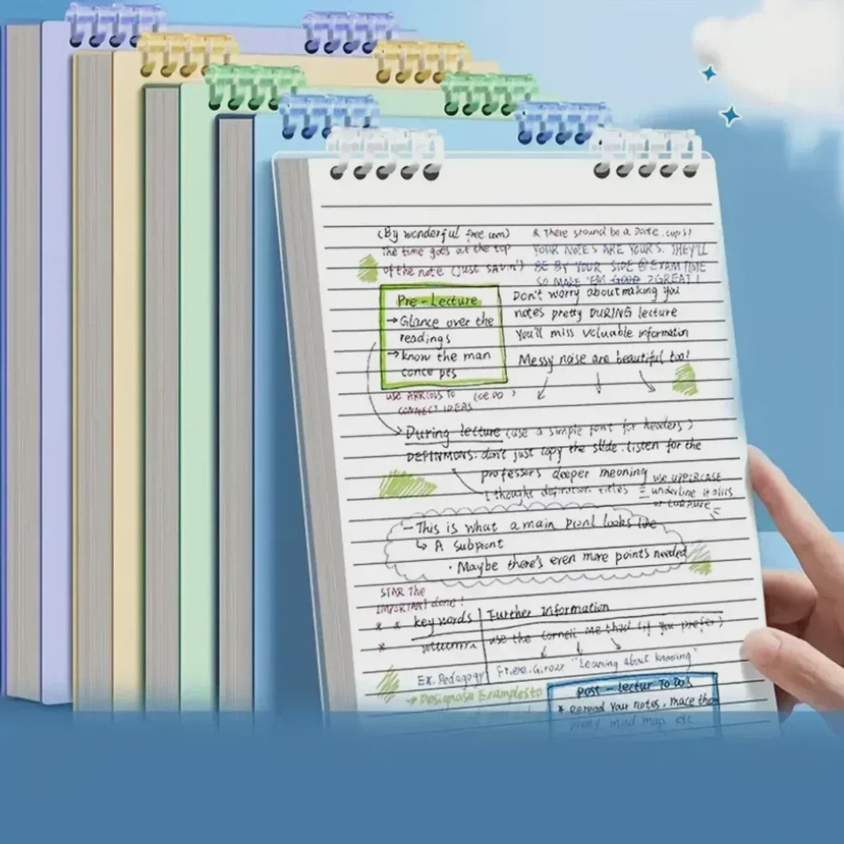 A5 Dik Notitieboek met Spiraalbinding - 60 Vel Lijn Papier