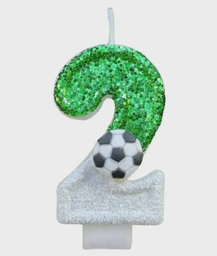 Voetbal Cijfer Kaarsen - Glitter & Graduele Kleurverandering - Verjaardag Decoratie