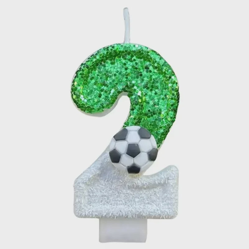 Voetbal Cijfer Kaarsen - Glitter & Graduele Kleurverandering - Verjaardag Decoratie