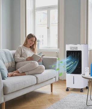 Draagbare Water Air Cooler met 4L Tank, 65W, 3 Snelheden & Afstandsbediening