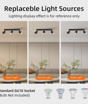 Verstelbare GU10 LED Spot Plafondlamp - Keuze uit 2, 3 of 4 Spots