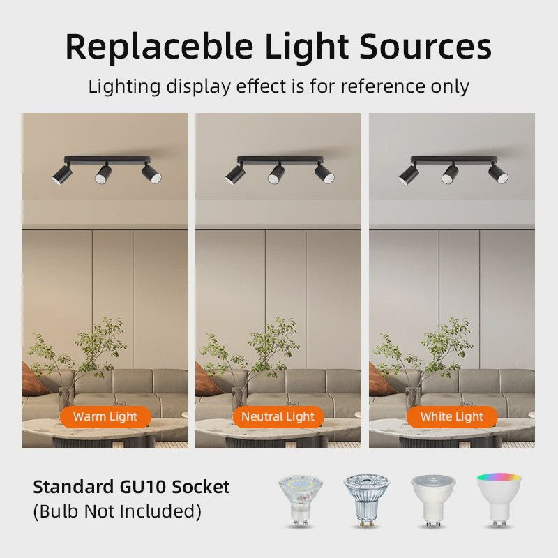 Verstelbare GU10 LED Spot Plafondlamp - Keuze uit 2, 3 of 4 Spots