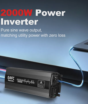 Krachtige Pure Sine Wave Omvormer 2000W/3000W/4000W - 12V/24V naar 220V AC